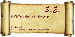 Sárközi Ervin névjegykártya
